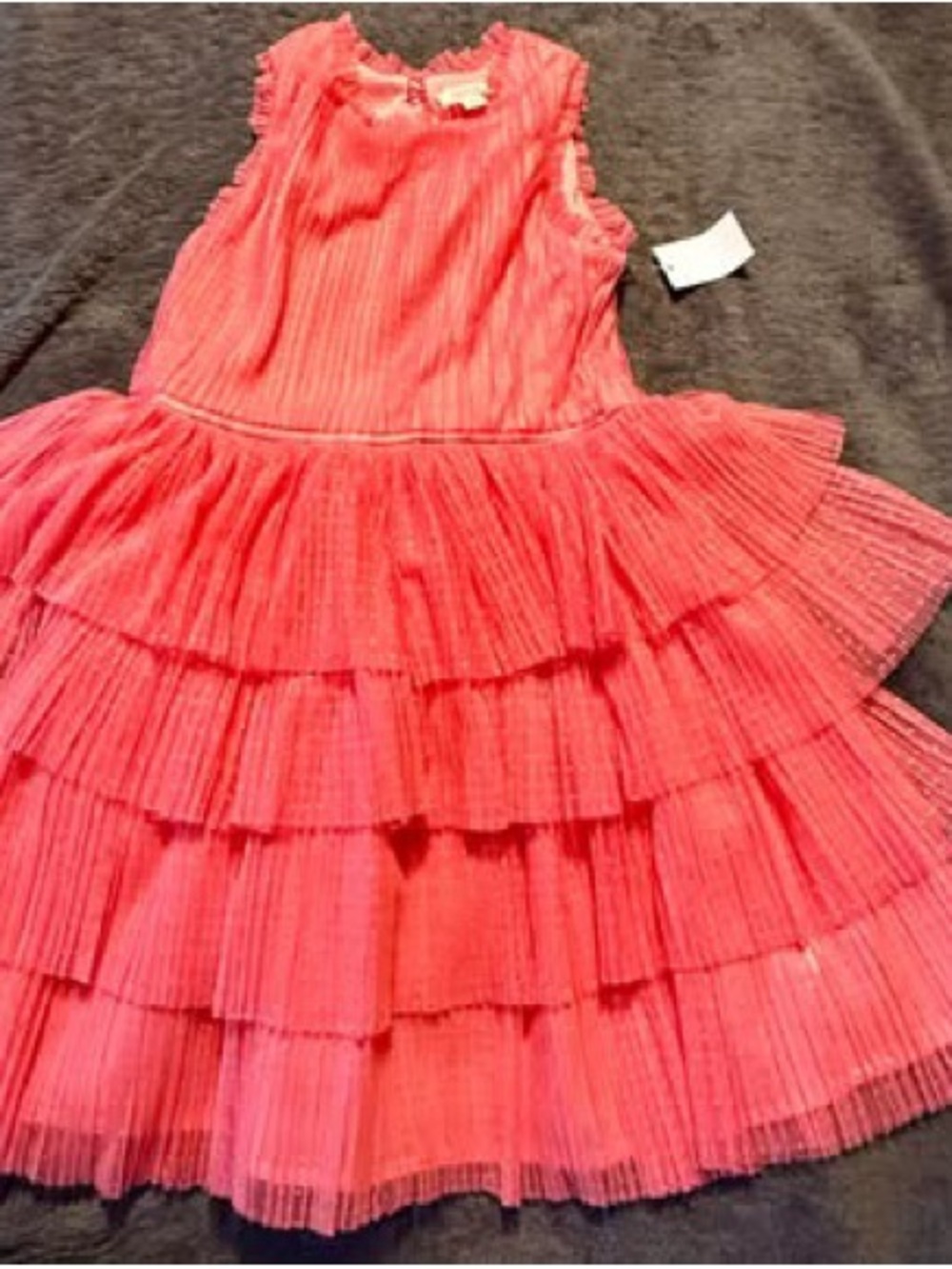 Girls' Red Tiered Ruffle Formal Dress